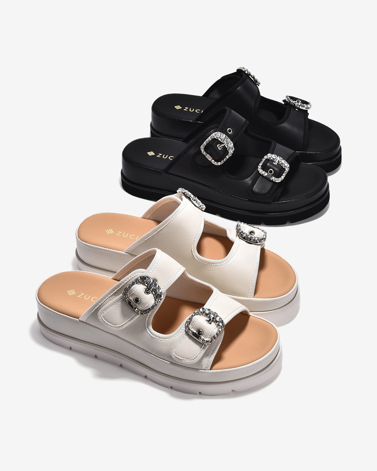 Dép Nữ Zuciani Đế 5cm Khóa Đá-DCM19-Đen Color2