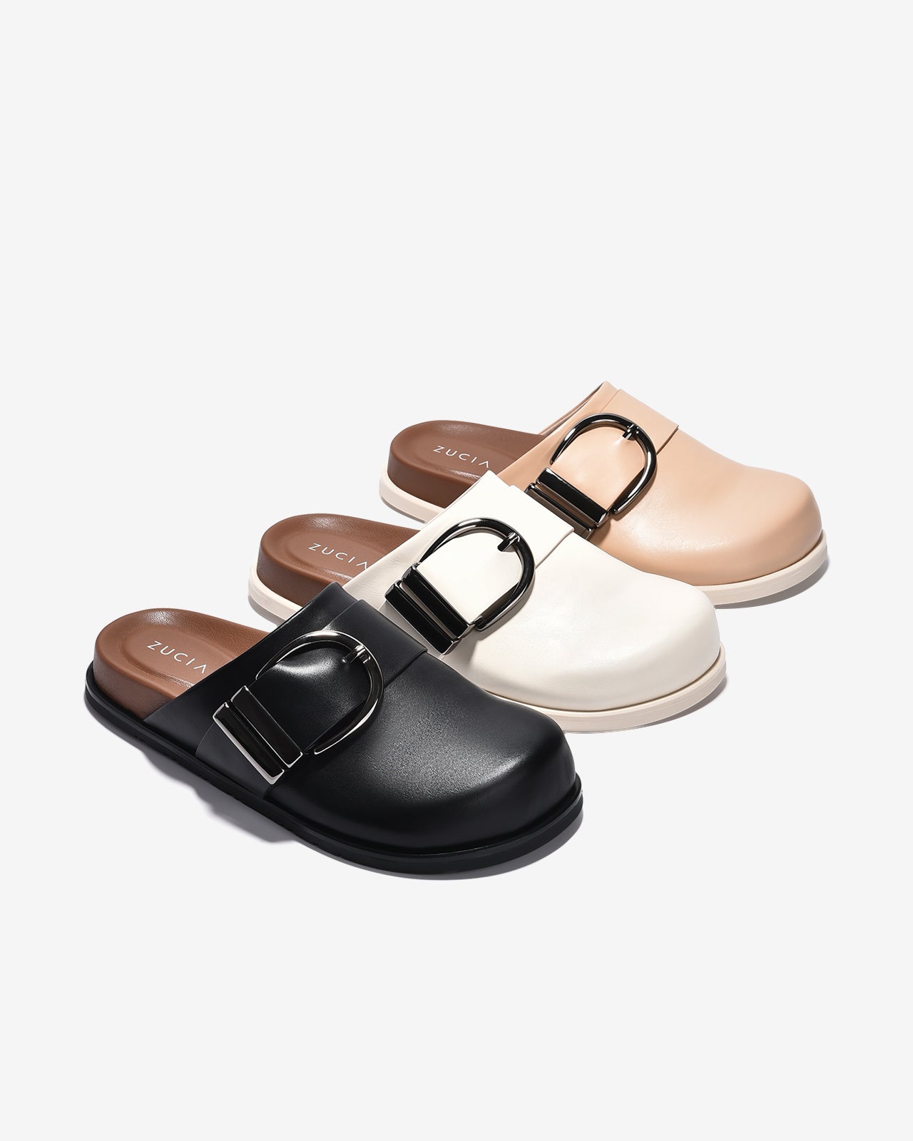 Dép Sapo Zucia Mũi Bo Tròn Khoá Kim Loại-GTHA1-Kem Color3