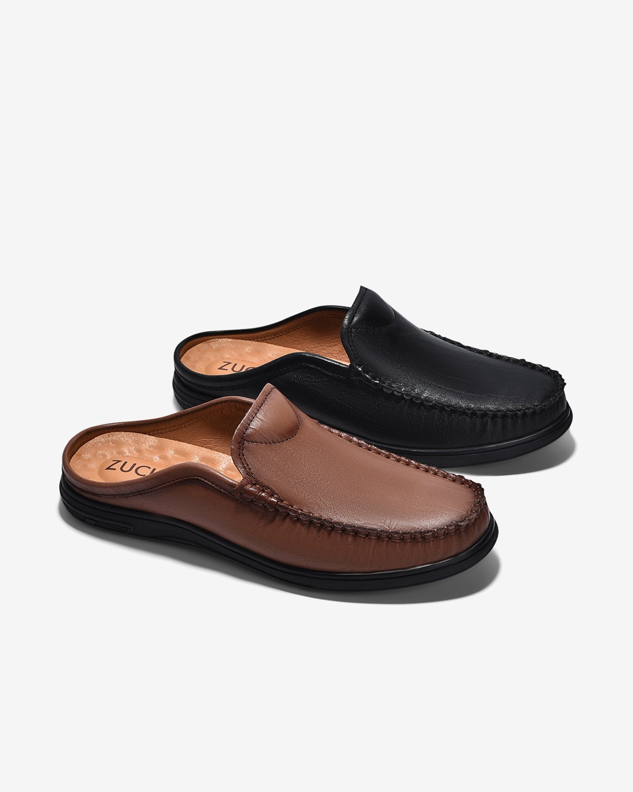 Giày Sapo Nam Zuciani Viền May Nổi-GCF68-Nâu Color2