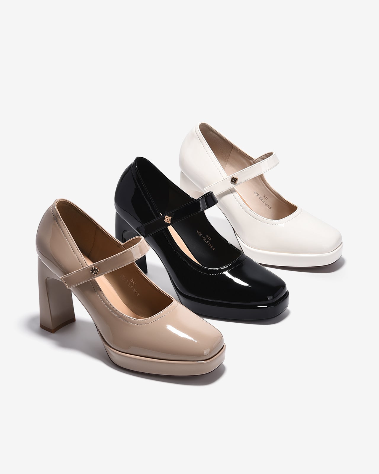 Giày Cao Gót Mary Jane Zucia Da Bóng 10cm-GTHA2-Đen Bóng Color3