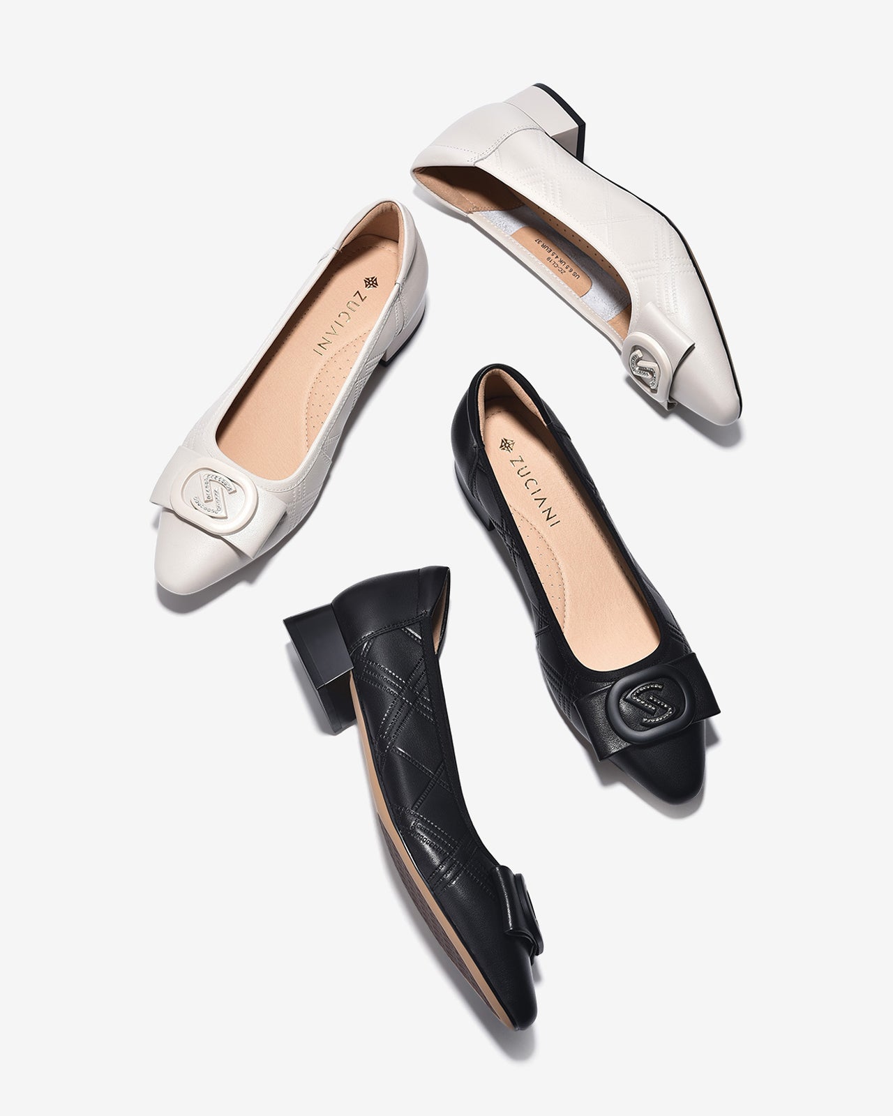 Giày Cao Gót Zuciani Dập Vân Hình Thoi-GCL19-Đen Color2