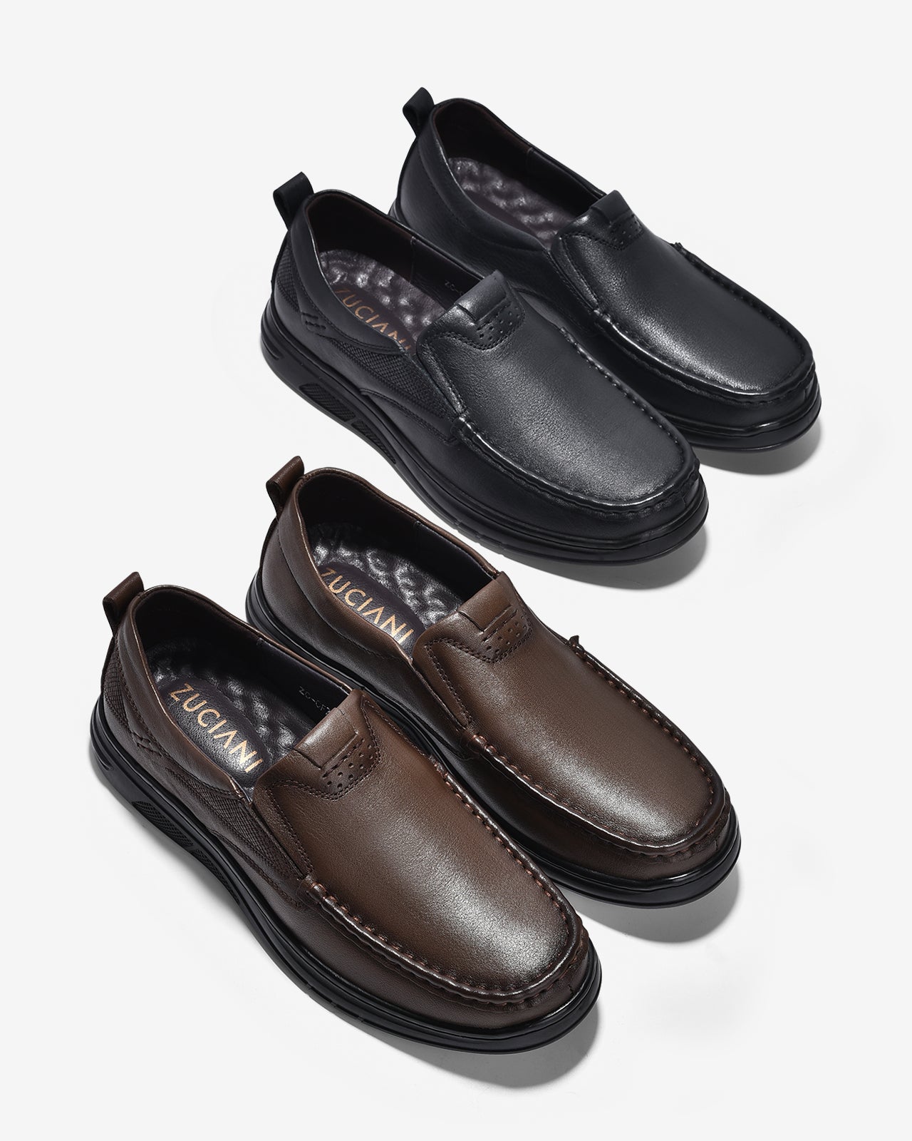 Giày Lười Nam Zuciani Da Mền Trơn-GCF72-Nâu Color2