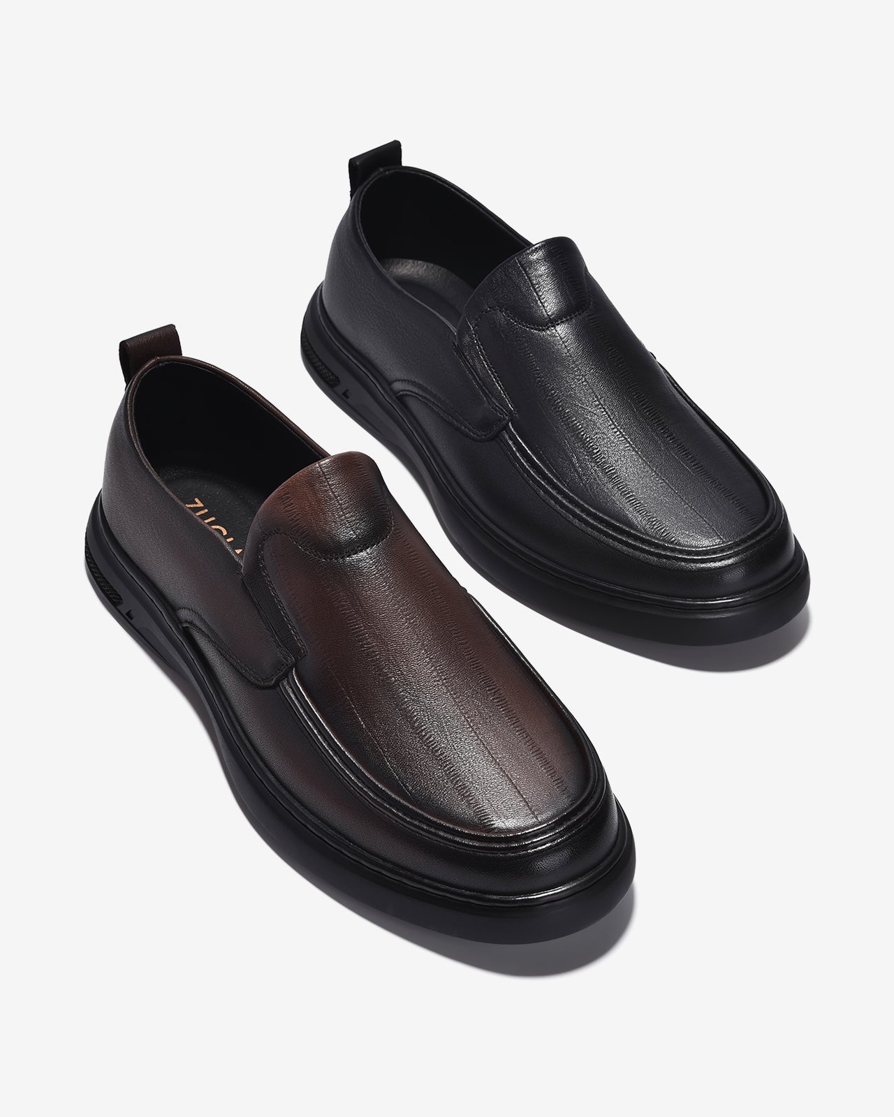 Giày Lười Nam Zuciani Da Cao Cấp Phối Vân-GRD59-Đen Color2