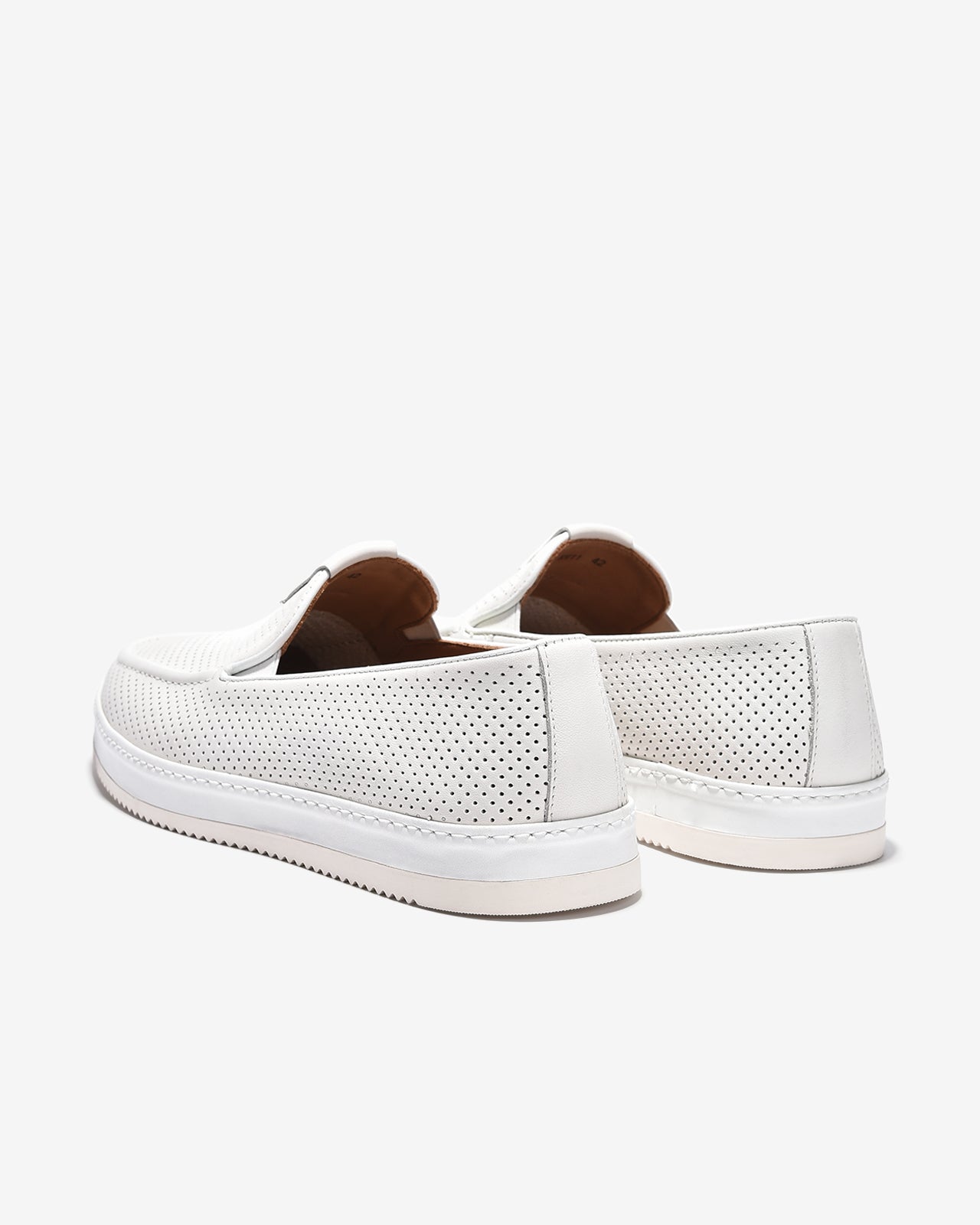 Giày Lười Nam Zuciani Da Trơn Đục Lỗ-GRW11-Trắng Color1