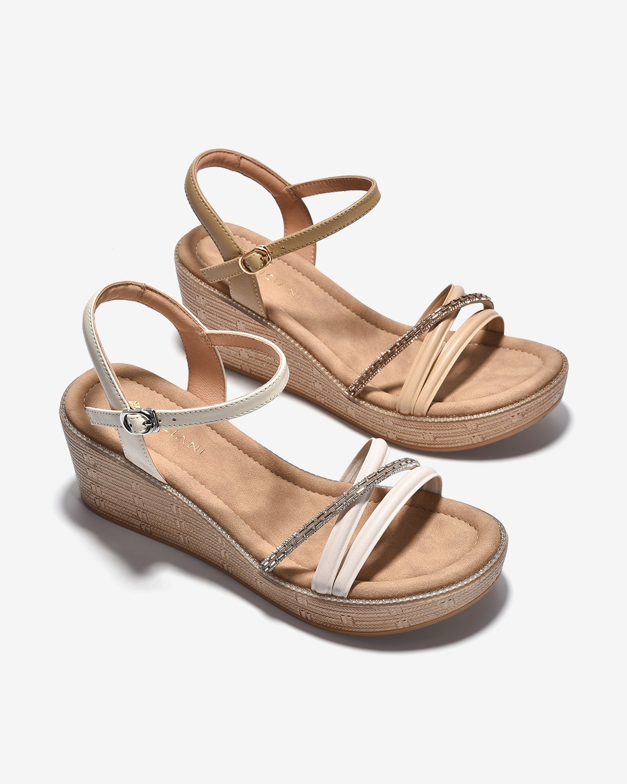 Giày Sandal Xuồng Zuciani Quai Đá Lấp Lánh-SCM15-Trắng Color2