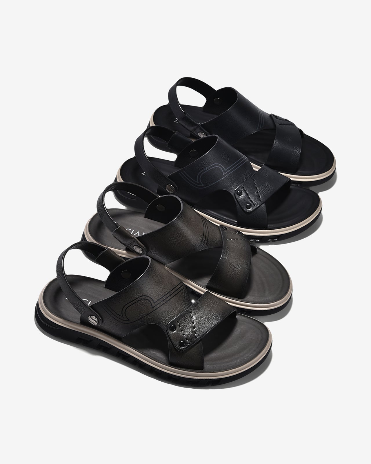 Giày Sandal Nam Zuciani Viền Đế Trắng-SCF66-Đen Color2