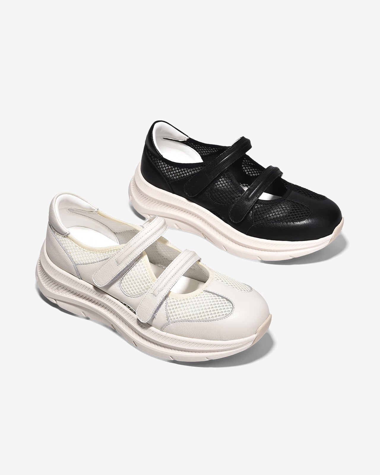 Giày Thể Thao Nữ Zuciani Quai Dán Phối Lưới-GCM43-Đen Color2