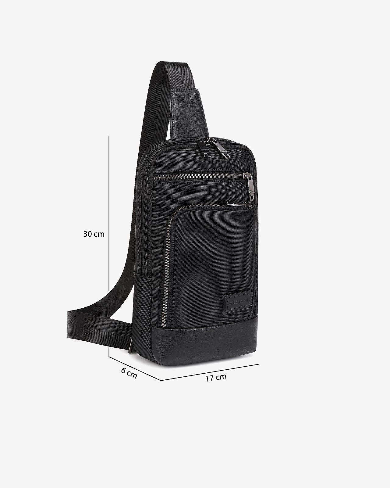 Túi Đeo Chéo Bao Tử Dáng Đứng Zuciani Timeless Fusion N13-MJ13-Đen Color1