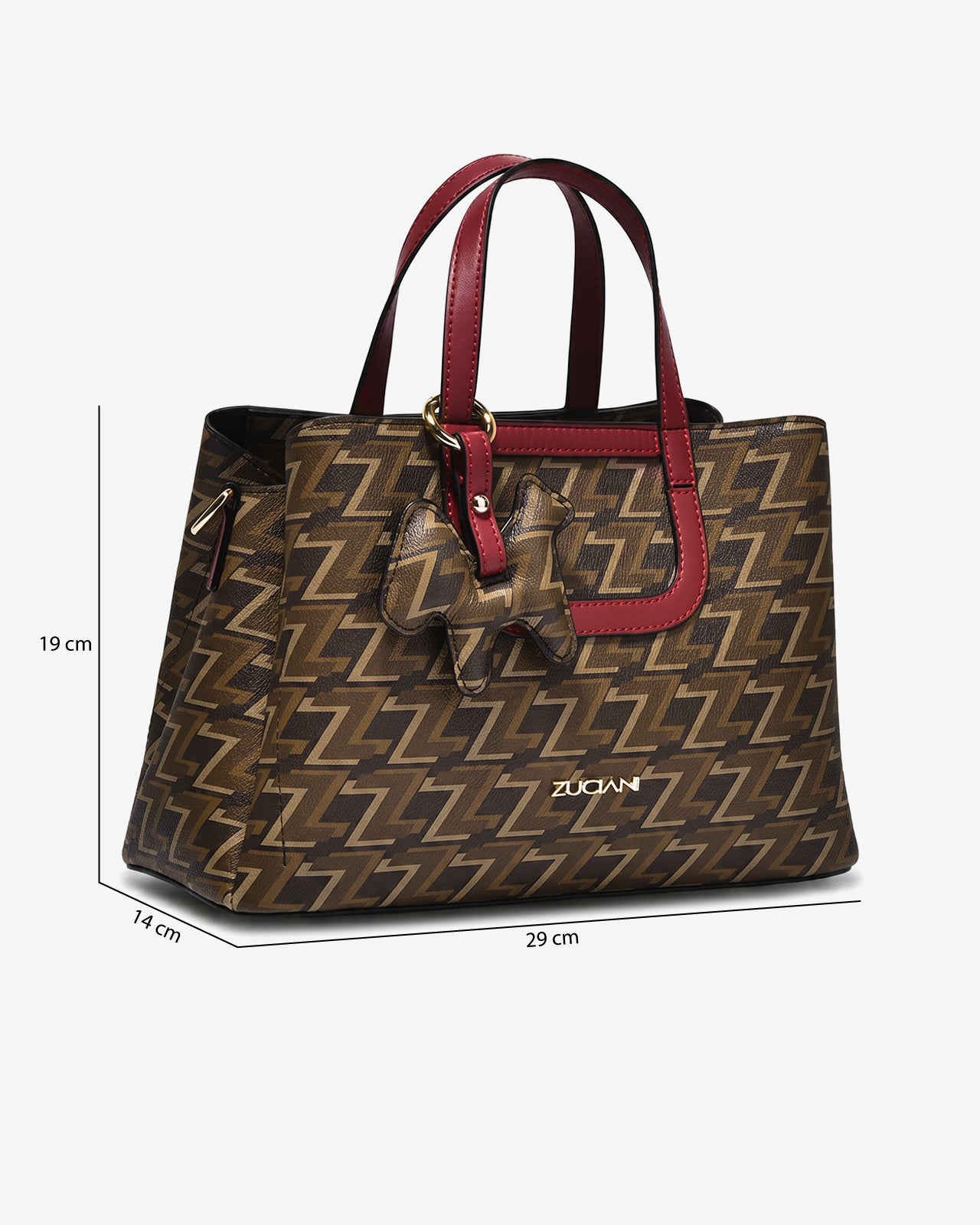 Túi Xách Tay Cao Cấp Phối Charm Zuciani Monogram Zen N12-JYS3Nâu Color1