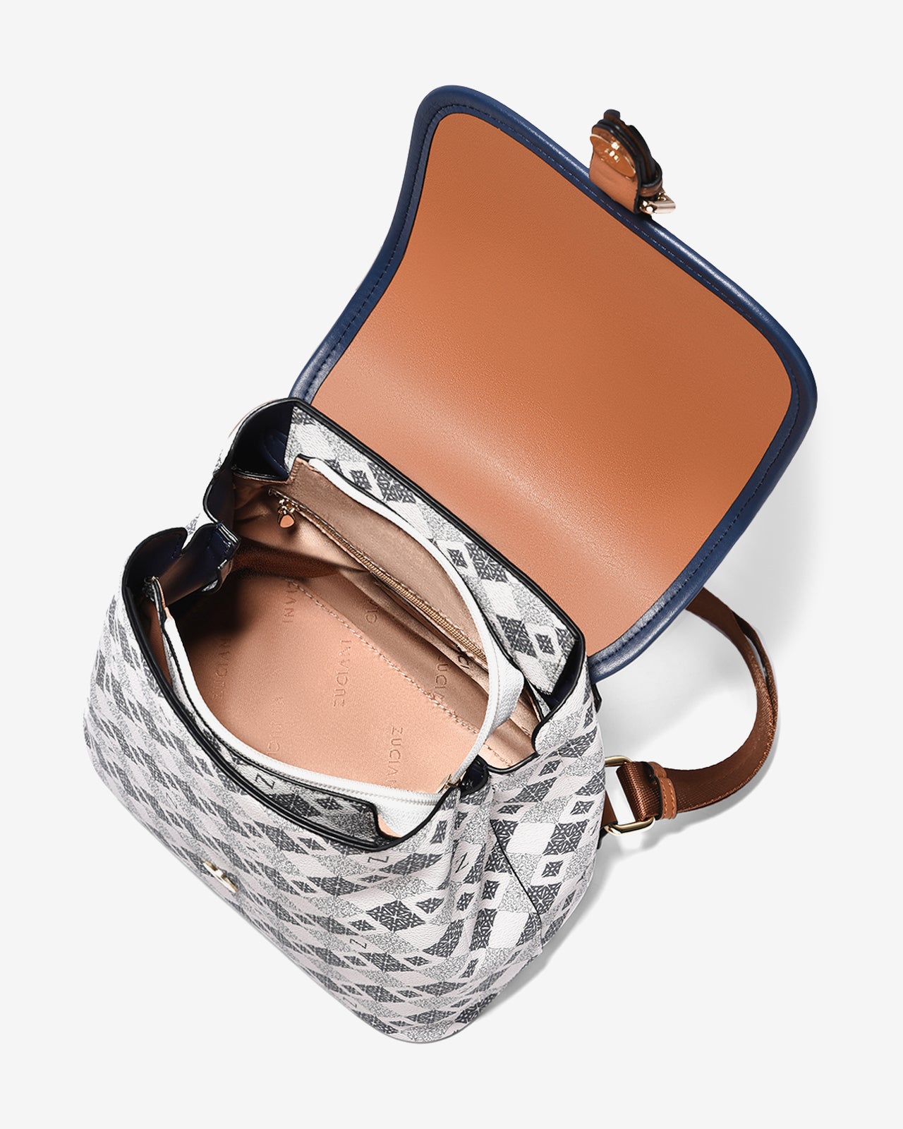 Balo Đeo Vai Phối Da Zuciani Mono La Fleur N07-JYQ3-Xanh Color1