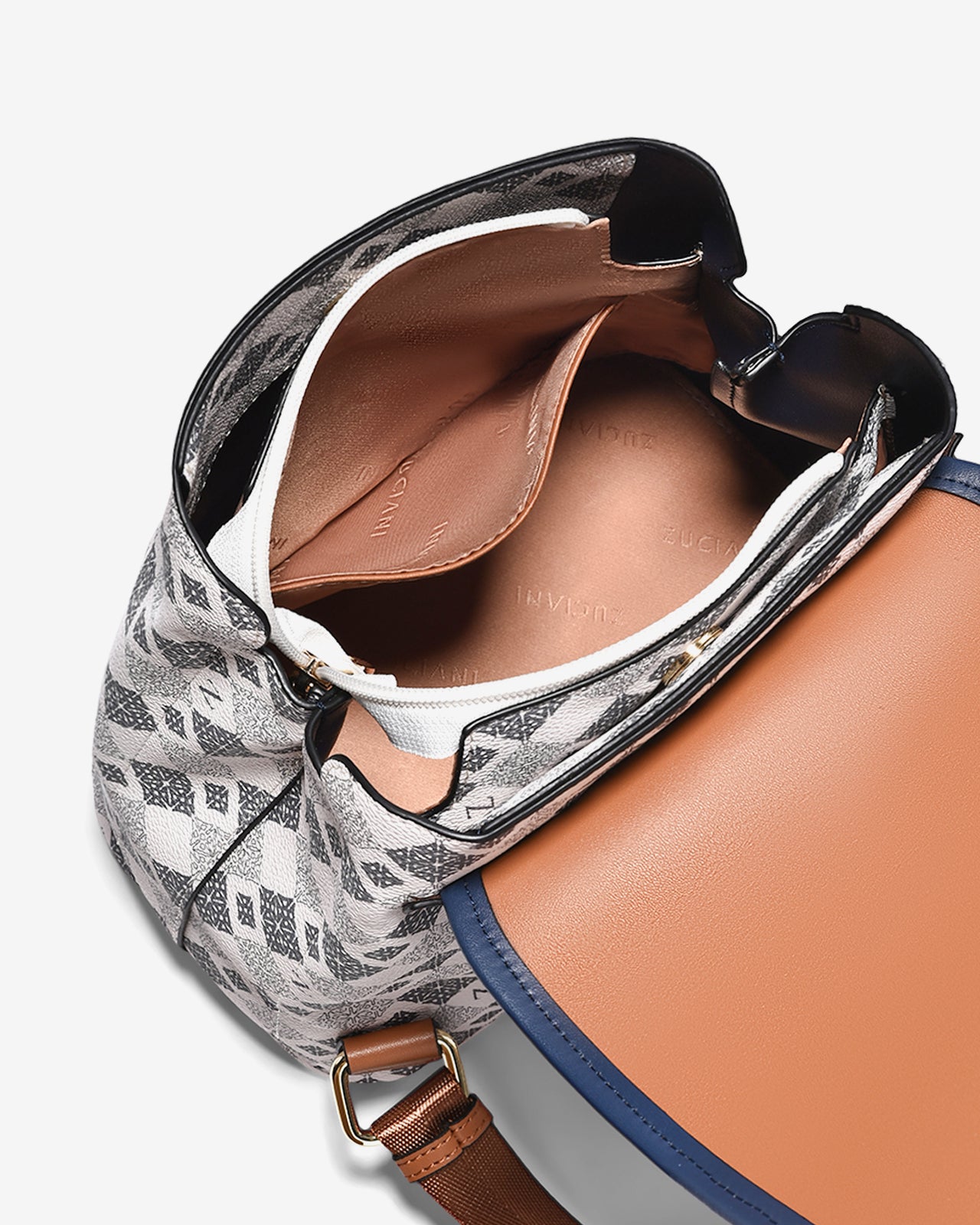 Balo Đeo Vai Phối Da Zuciani Mono La Fleur N07-JYQ3-Xanh Color1