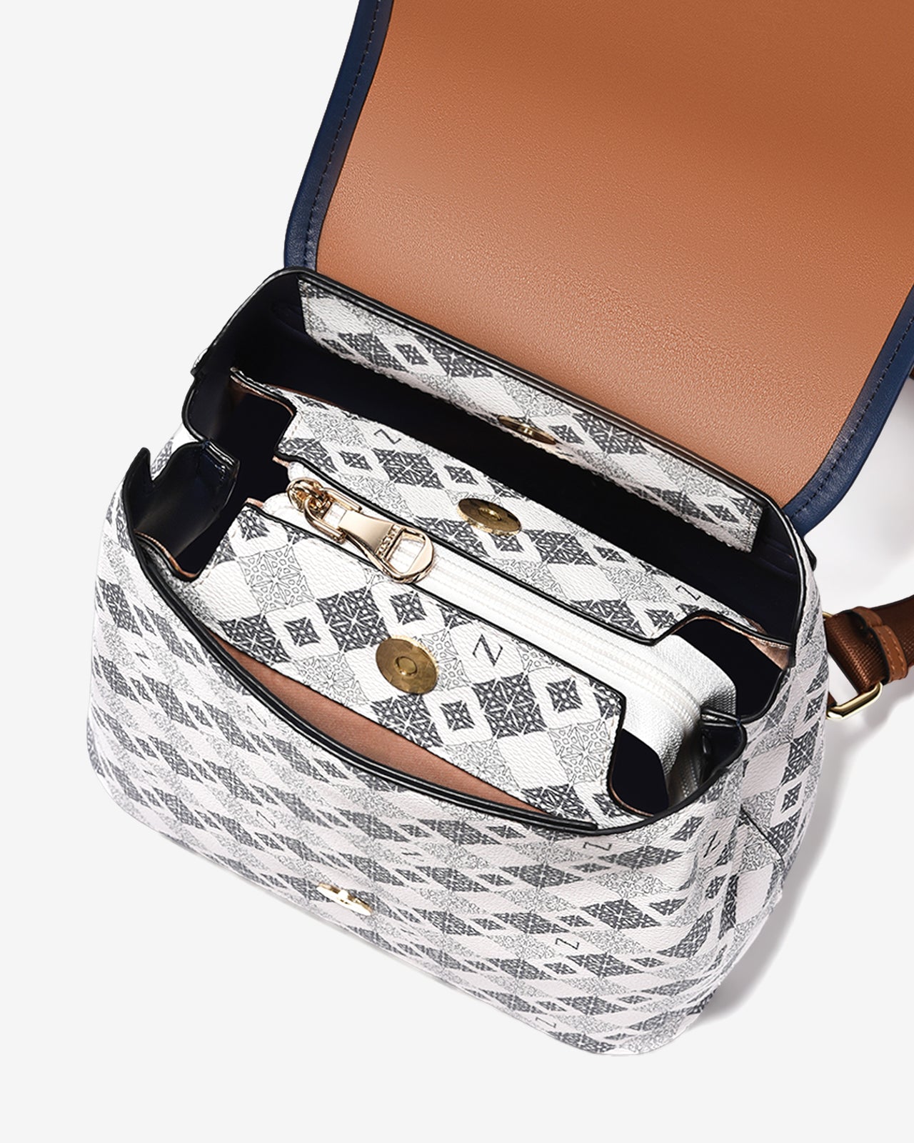 Balo Đeo Vai Phối Da Zuciani Mono La Fleur N07-JYQ3-Xanh Color1