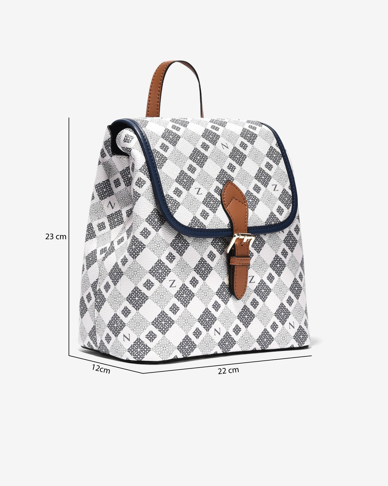 Balo Đeo Vai Phối Da Zuciani Mono La Fleur N07-JYQ3-Xanh Color1