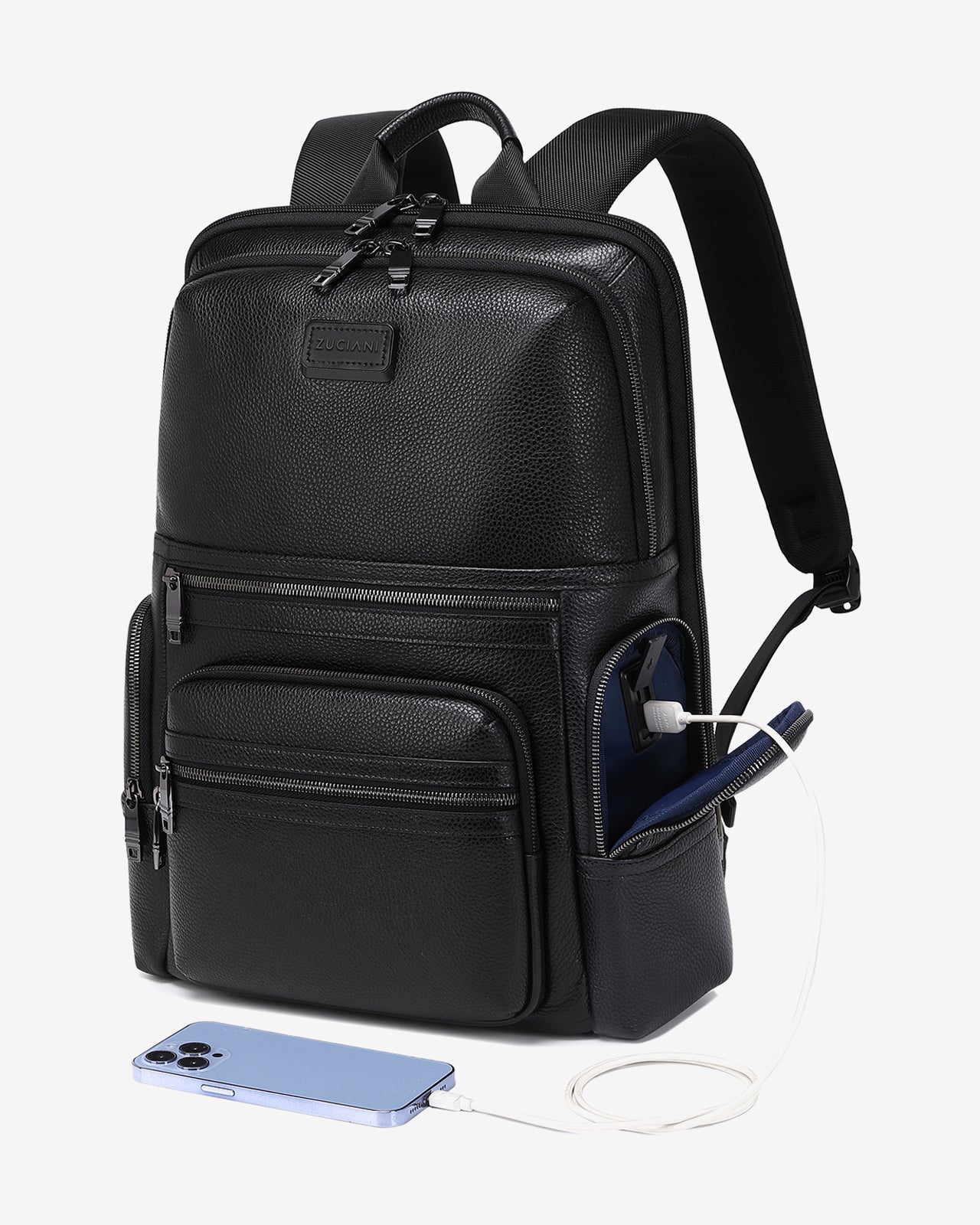 Balo Đeo Vai Lớn Da Cao Cấp Zuciani Timeless Fusion N25-MJ25-Đen Color1