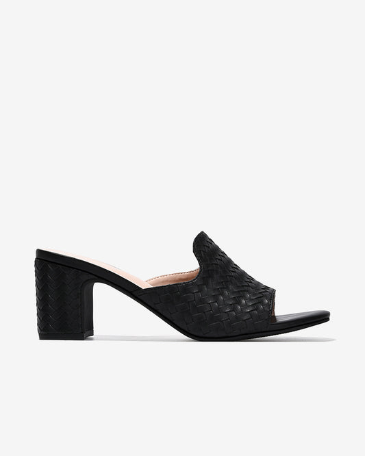 Dép Cao Gót Nữ Zucia Quai Đan Bảng To-DHLK4-Đen Color1First