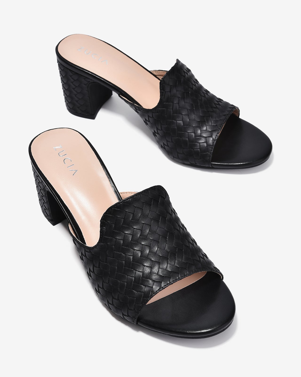 Dép Cao Gót Nữ Zucia Quai Đan Bảng To-DHLK4-Đen Color2