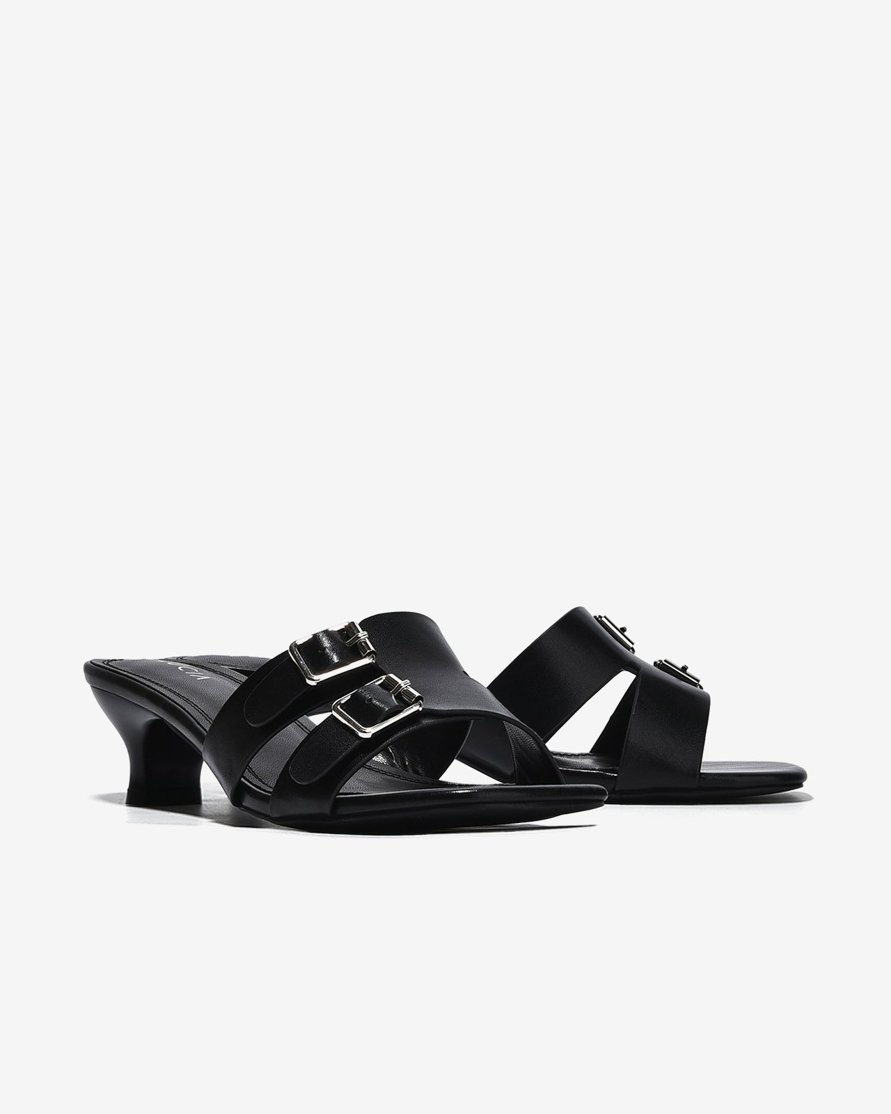 Dép Cao Gót Nữ Zucia Quai Khoá Đôi-DHLK5-Đen Color2