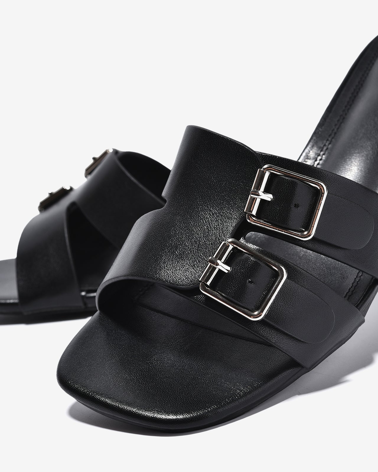 Dép Cao Gót Nữ Zucia Quai Khoá Đôi-DHLK5-Đen Color2