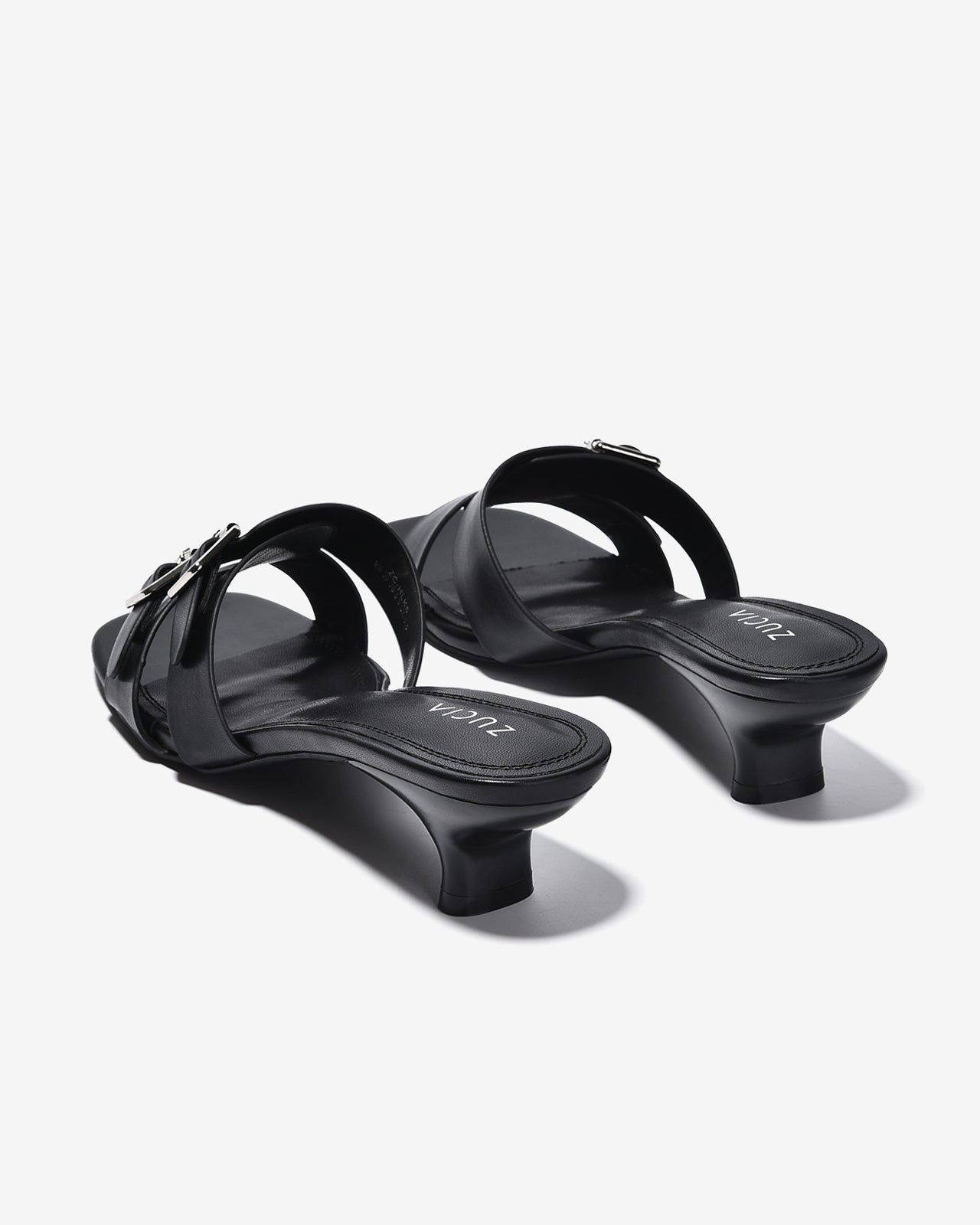 Dép Cao Gót Nữ Zucia Quai Khoá Đôi-DHLK5-Đen Color2