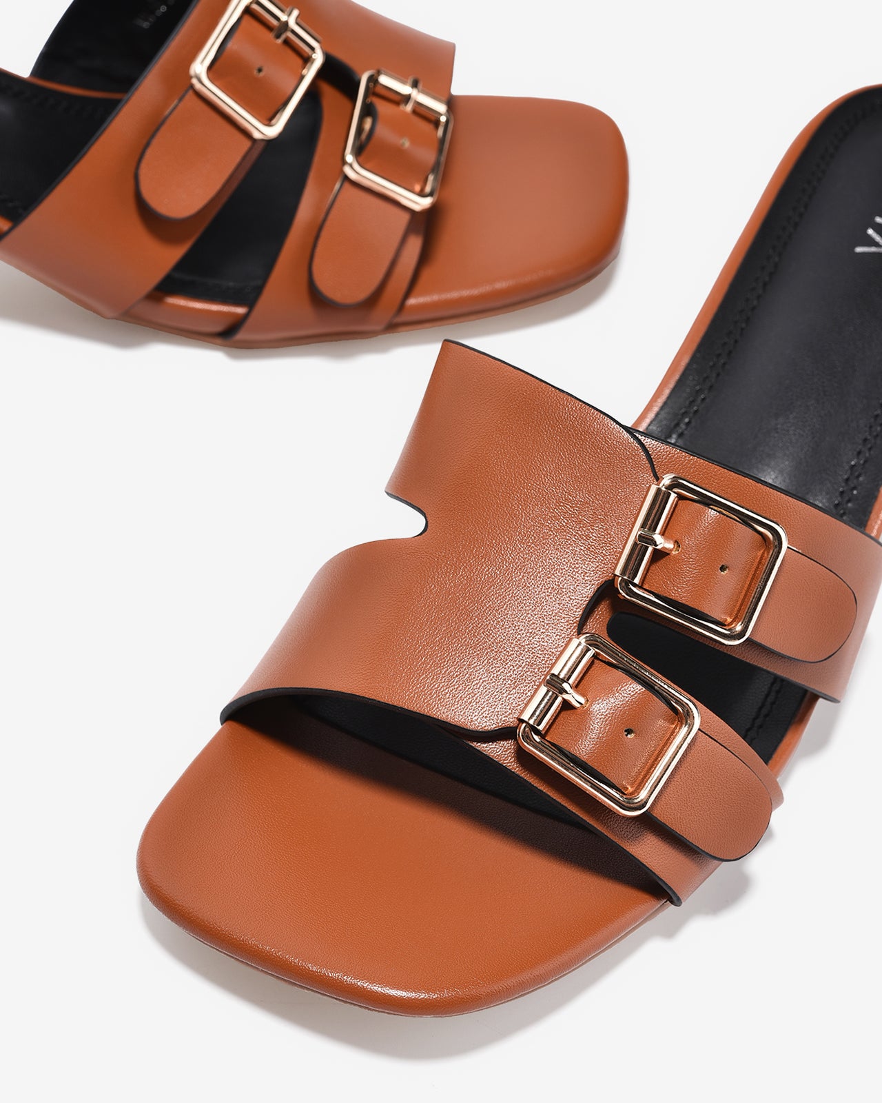 Dép Cao Gót Nữ Zucia Quai Khoá Đôi-DHLK5-Nâu Color1