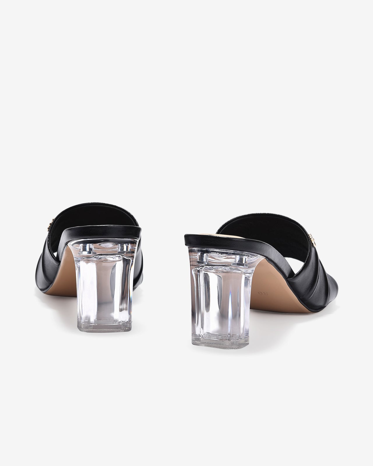 Dép Cao Gót Zuciani Gót Vuông Trong Suốt-DCM12-Đen Color1