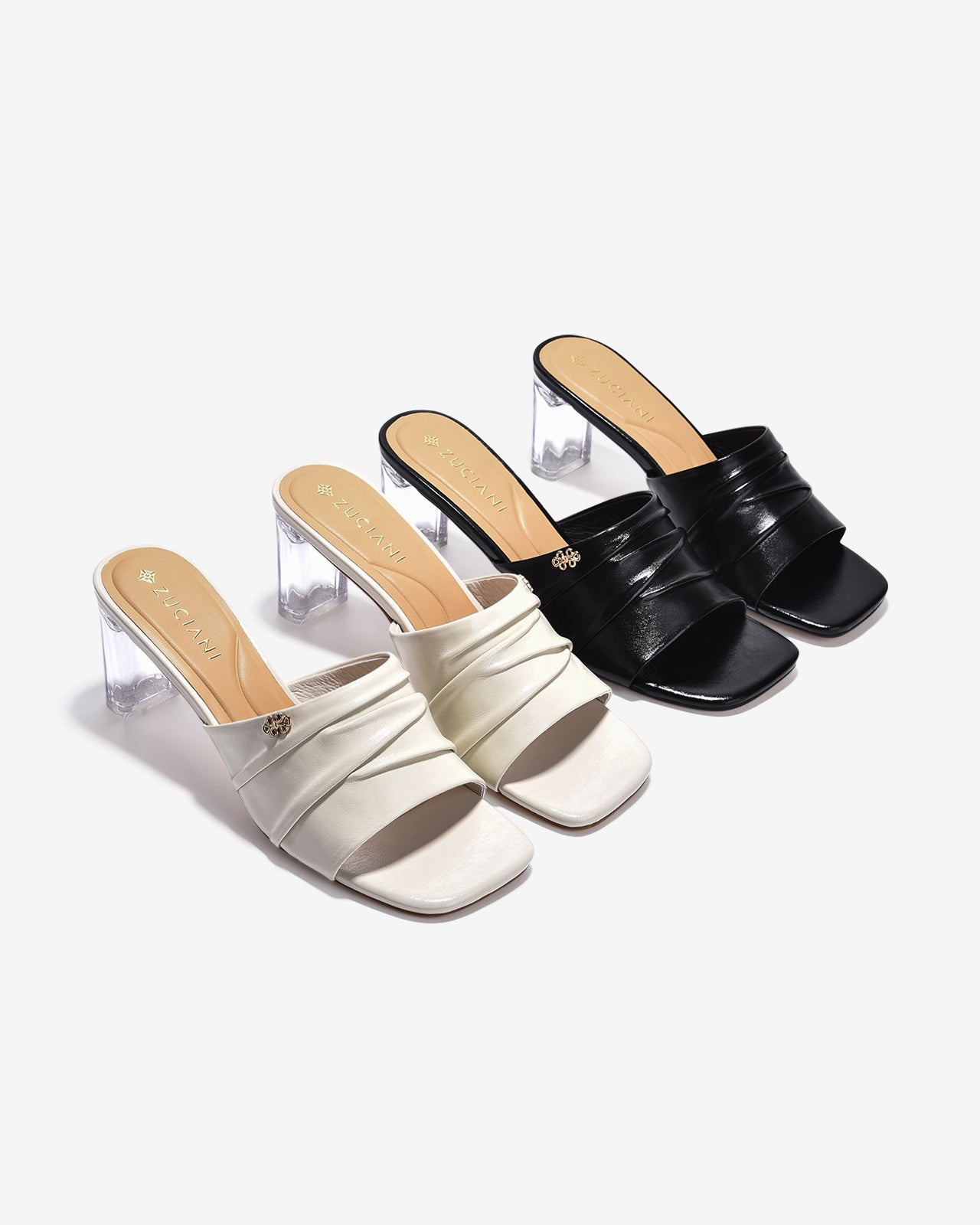 Dép Cao Gót Zuciani Gót Vuông Trong Suốt-DCM12-Đen Color1