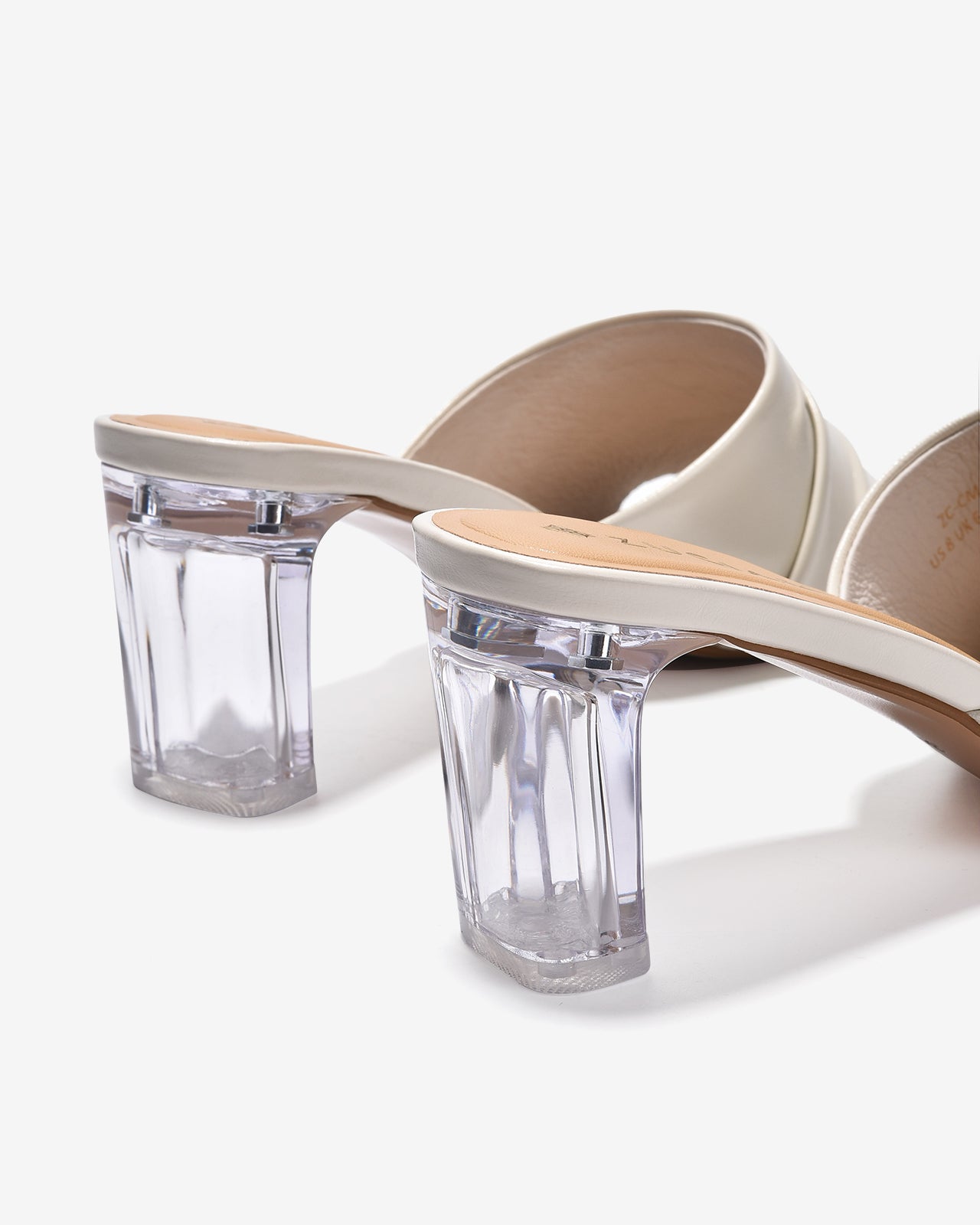 Dép Cao Gót Zuciani Gót Vuông Trong Suốt-DCM12-Trắng Color2