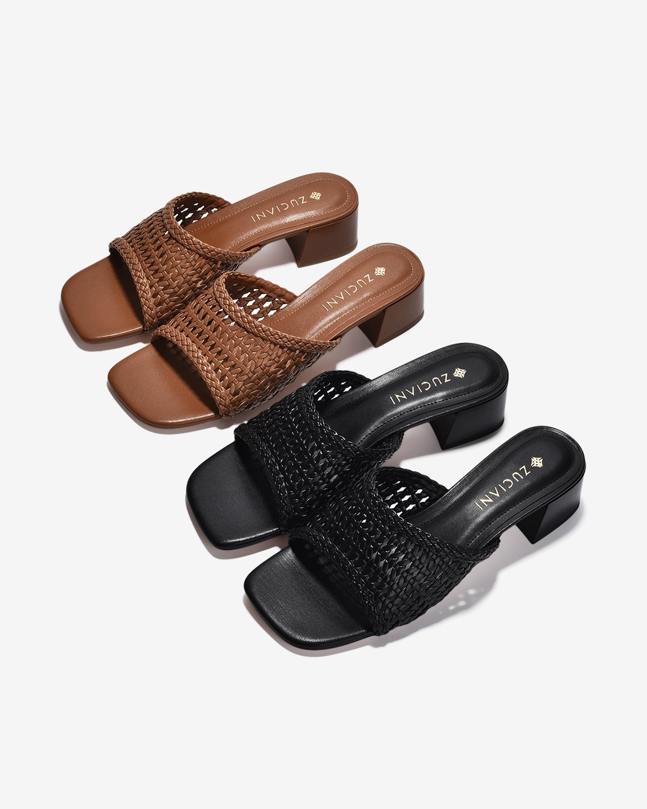 Dép Cao Gót Zuciani Quai Đan-DCM13-Nâu Color1