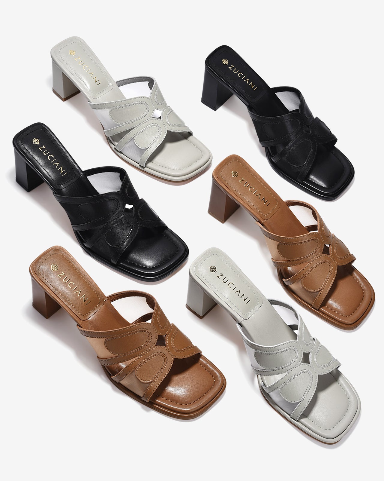 Dép Cao Gót Zuciani Phối Lưới-DCM18-Nâu Color1