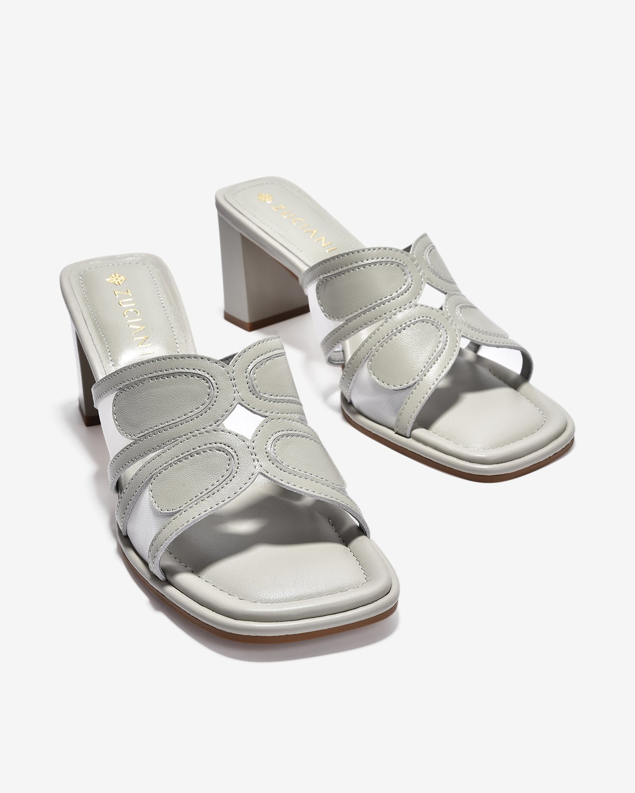 Dép Cao Gót Zuciani Phối Lưới-DCM18-Xanh Lá Color1