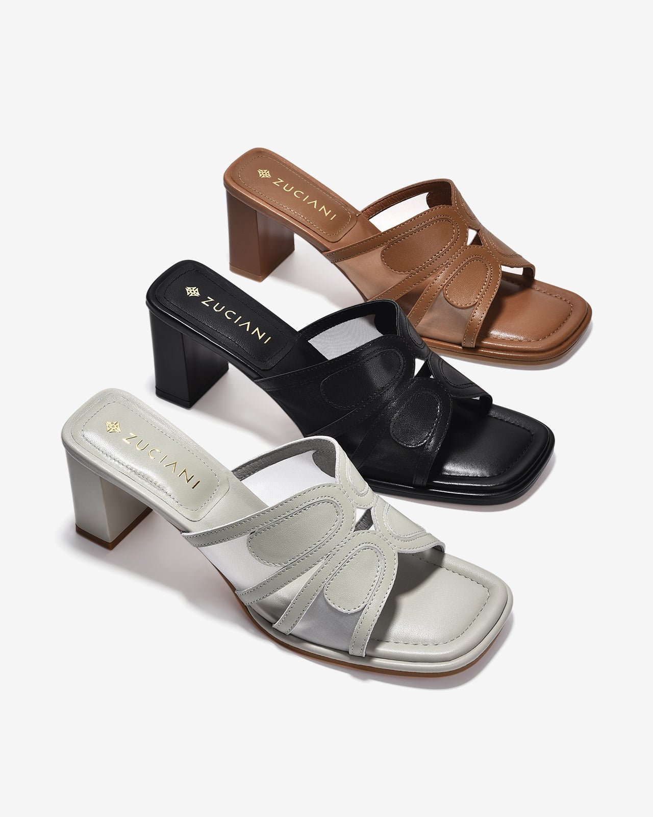 Dép Cao Gót Zuciani Phối Lưới-DCM18-Xanh Lá Color2