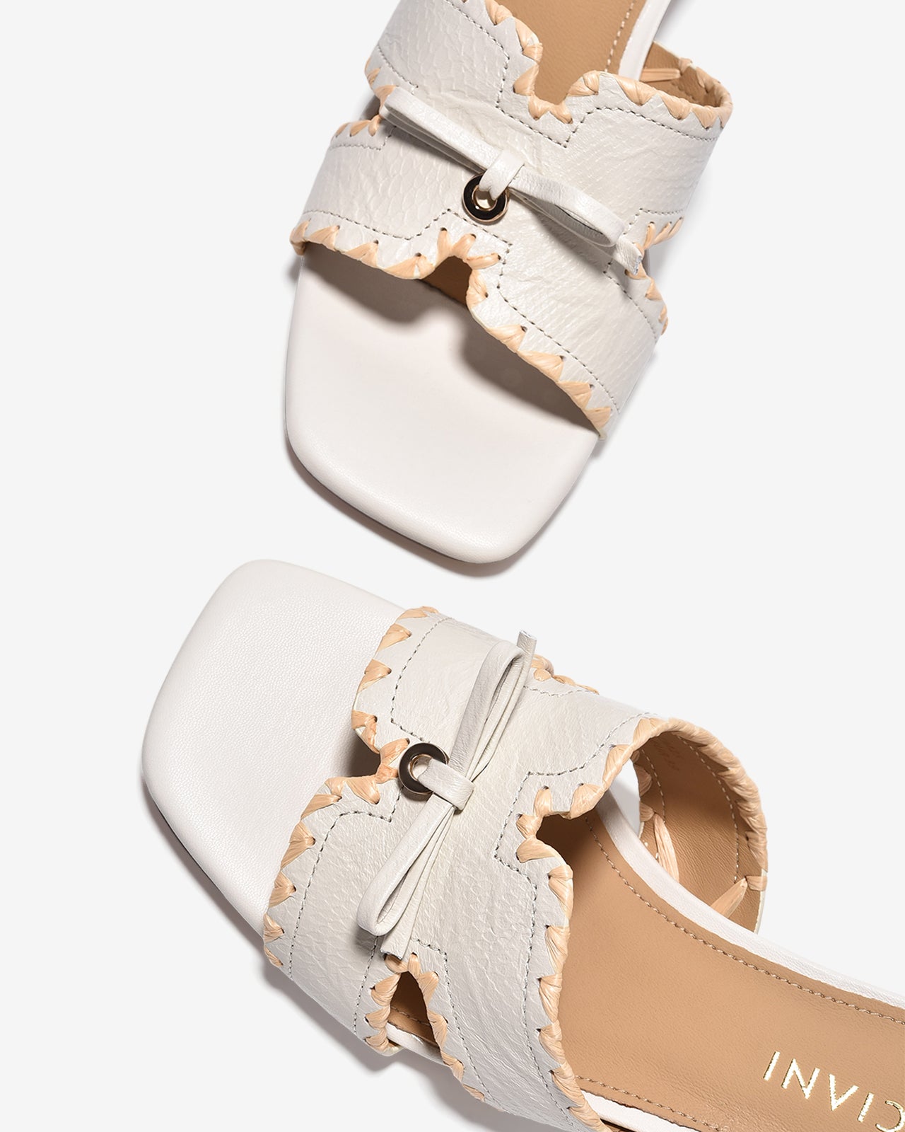 Dép Cao Gót Zuciani Quai Cách Điệu Khóa Nơ-DCM25-Trắng Color1