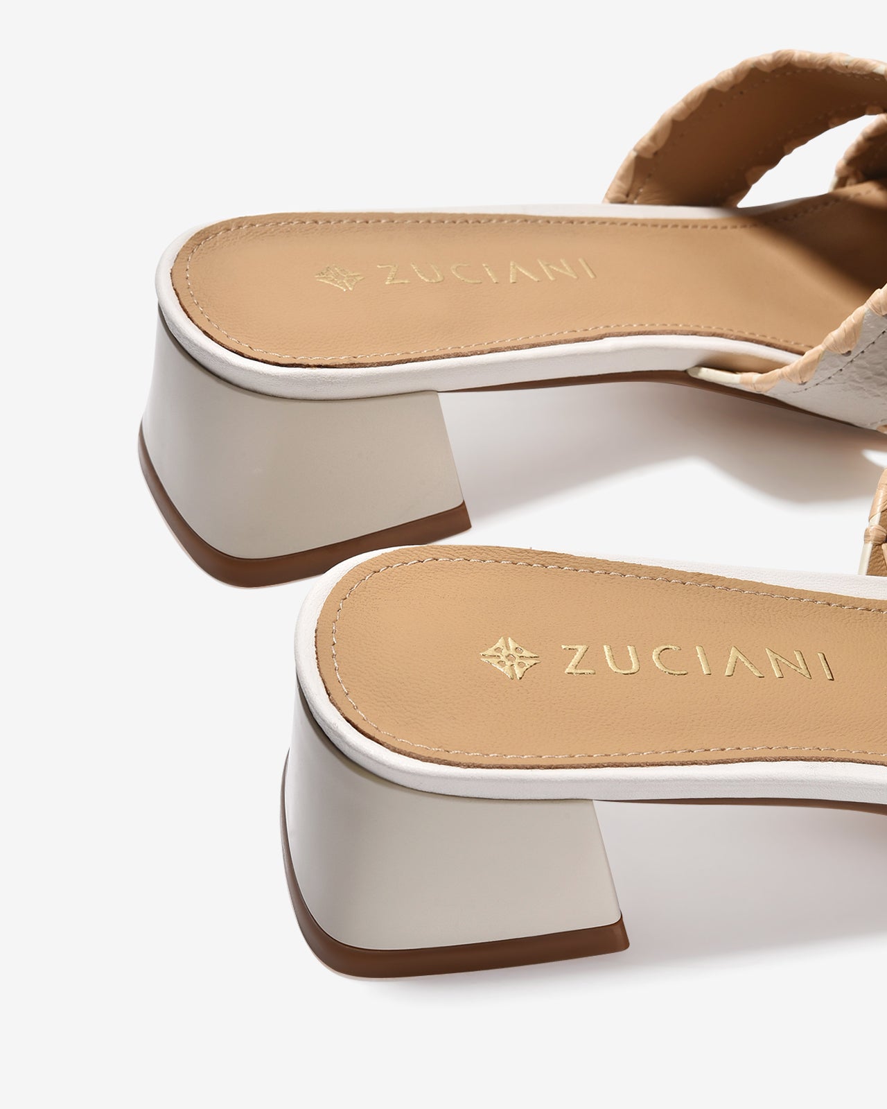 Dép Cao Gót Zuciani Quai Cách Điệu Khóa Nơ-DCM25-Trắng Color2