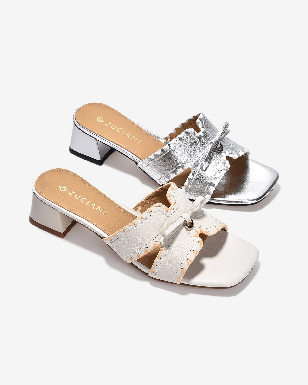 Dép Cao Gót Zuciani Quai Cách Điệu Khóa Nơ-DCM25-Xám Color1