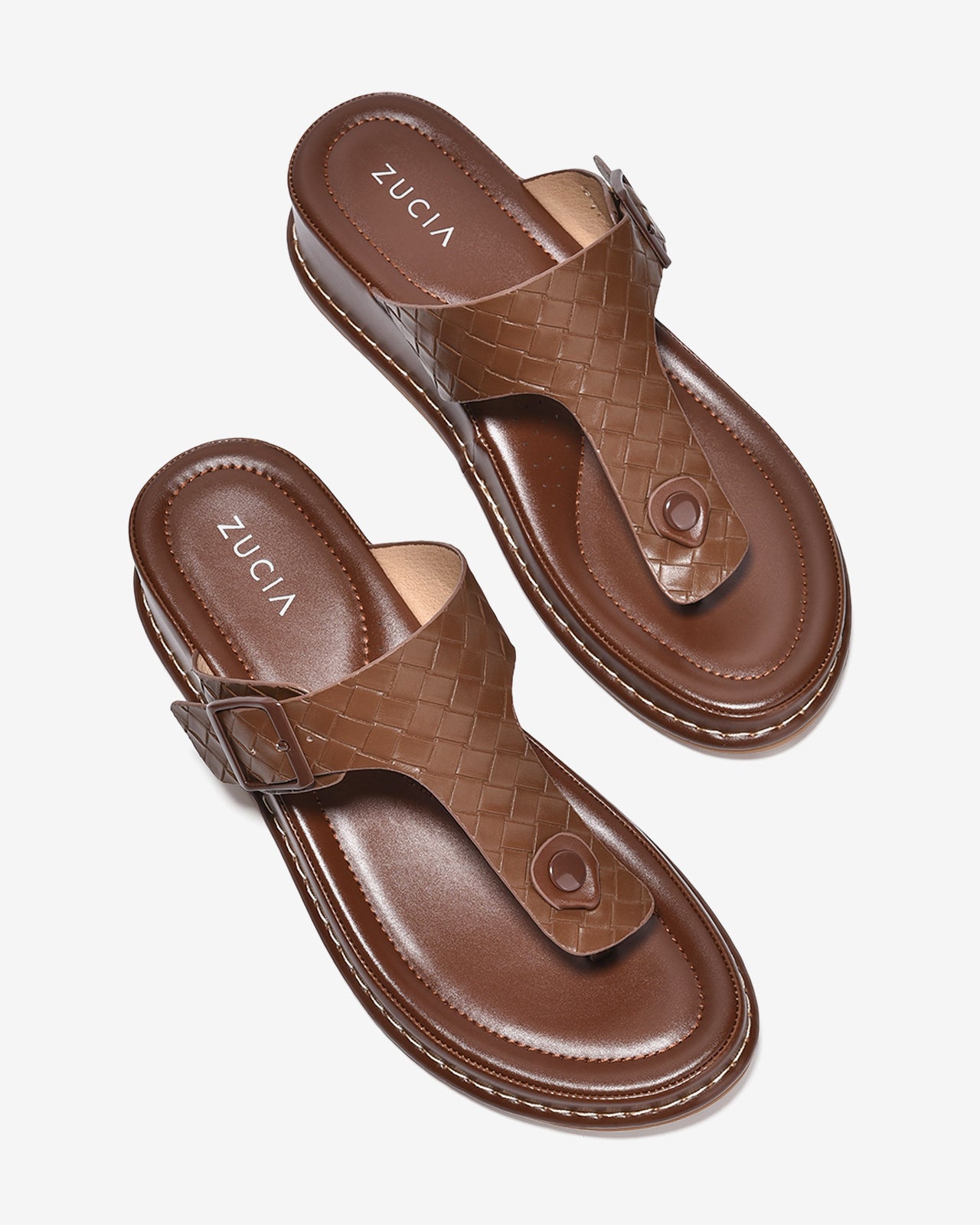 Dép Kẹp Nữ Zucia Quai Đan T- Strap-DHLL3-Nâu Color2