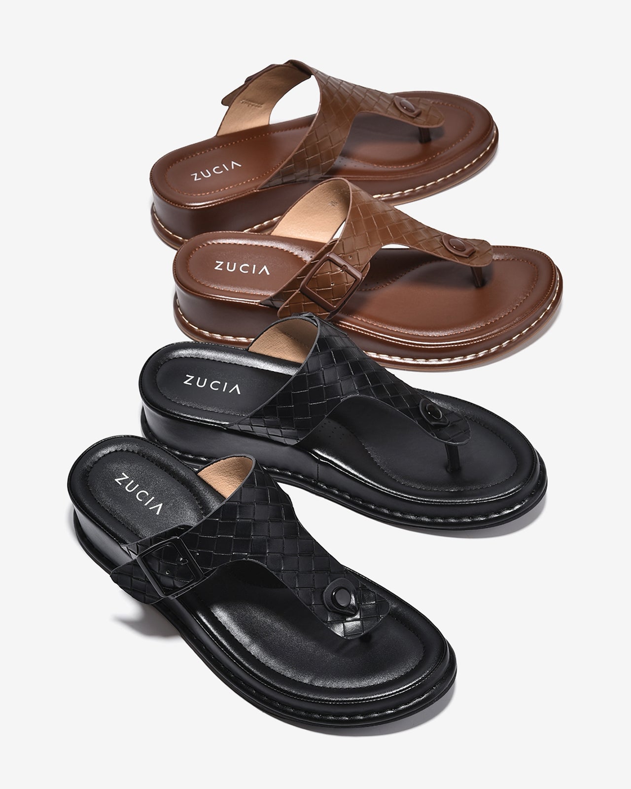 Dép Kẹp Nữ Zucia Quai Đan T- Strap-DHLL3-Nâu Color2