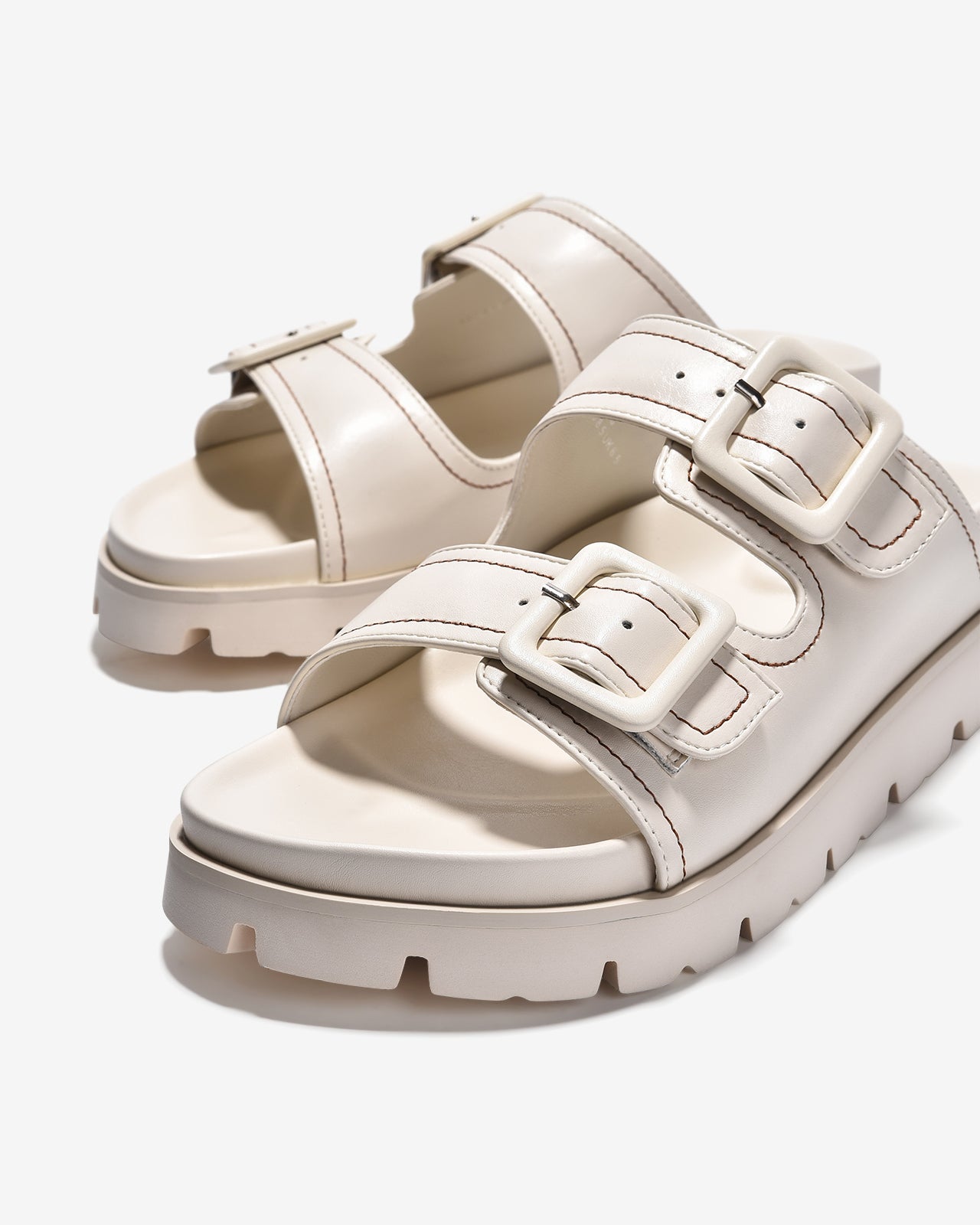 Dép Nữ Zucia Quai Đôi Bản To Khoá Cài Vuông-DTH93-Trắng Color3