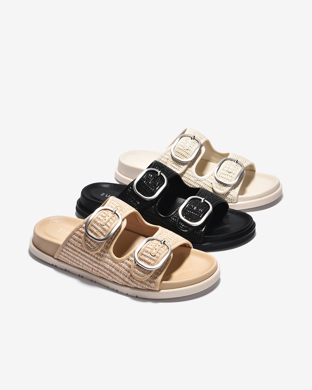 Dép Nữ Zucia Hai Quai Ngang Đan-DTHA3-Cafe Color3