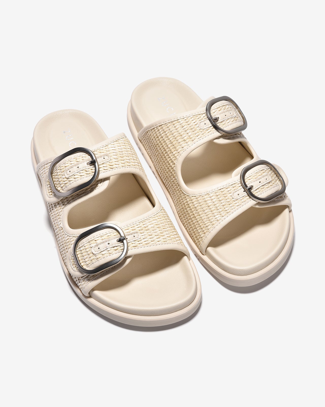 Dép Nữ Zucia Hai Quai Ngang Đan-DTHA3-Kem Color2