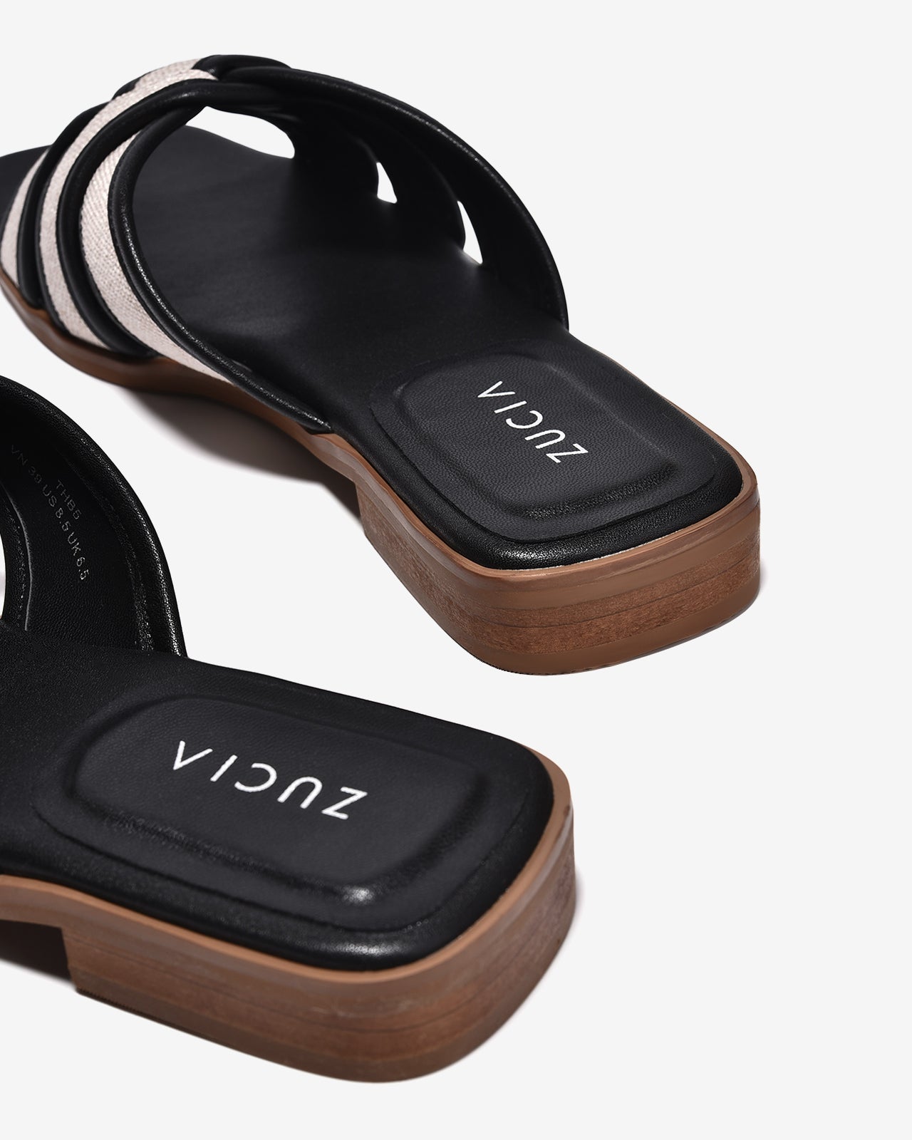 Dép Nữ Zucia Quai Phối Màu-DTHB5-Đen Color2