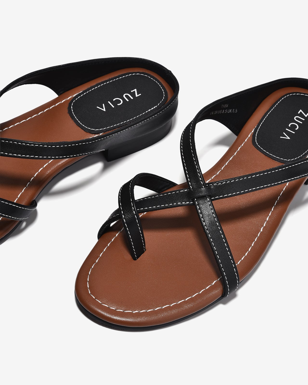 Dép Nữ Zucia Quai Đan Cách Điệu-DTHB6-Đen Color2