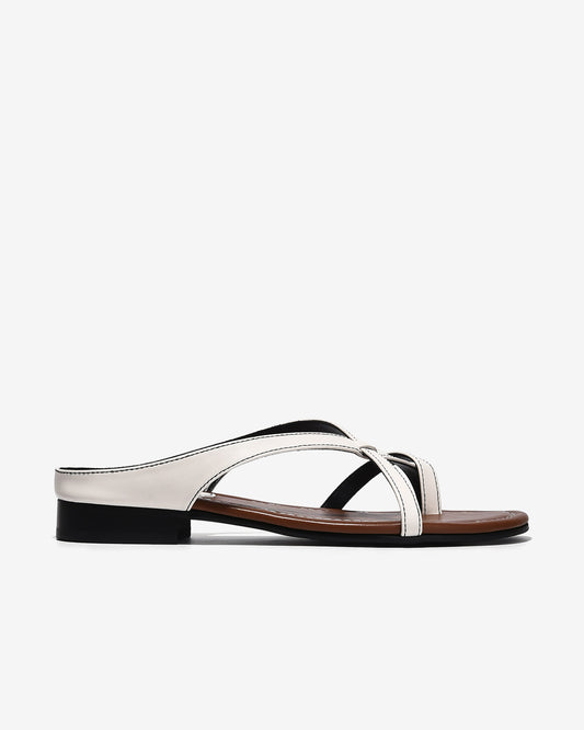 Dép Nữ Zucia Quai Đan Cách Điệu-DTHB6-Trắng Color1First