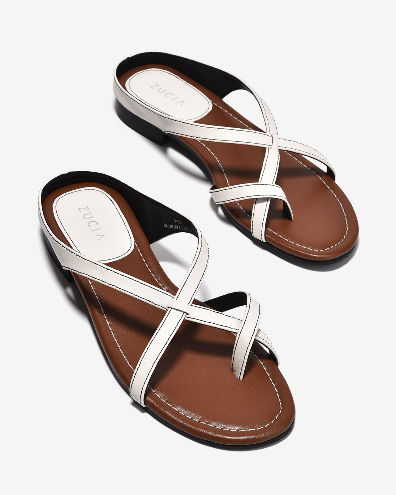 Dép Nữ Zucia Quai Đan Cách Điệu-DTHB6-Trắng Color1