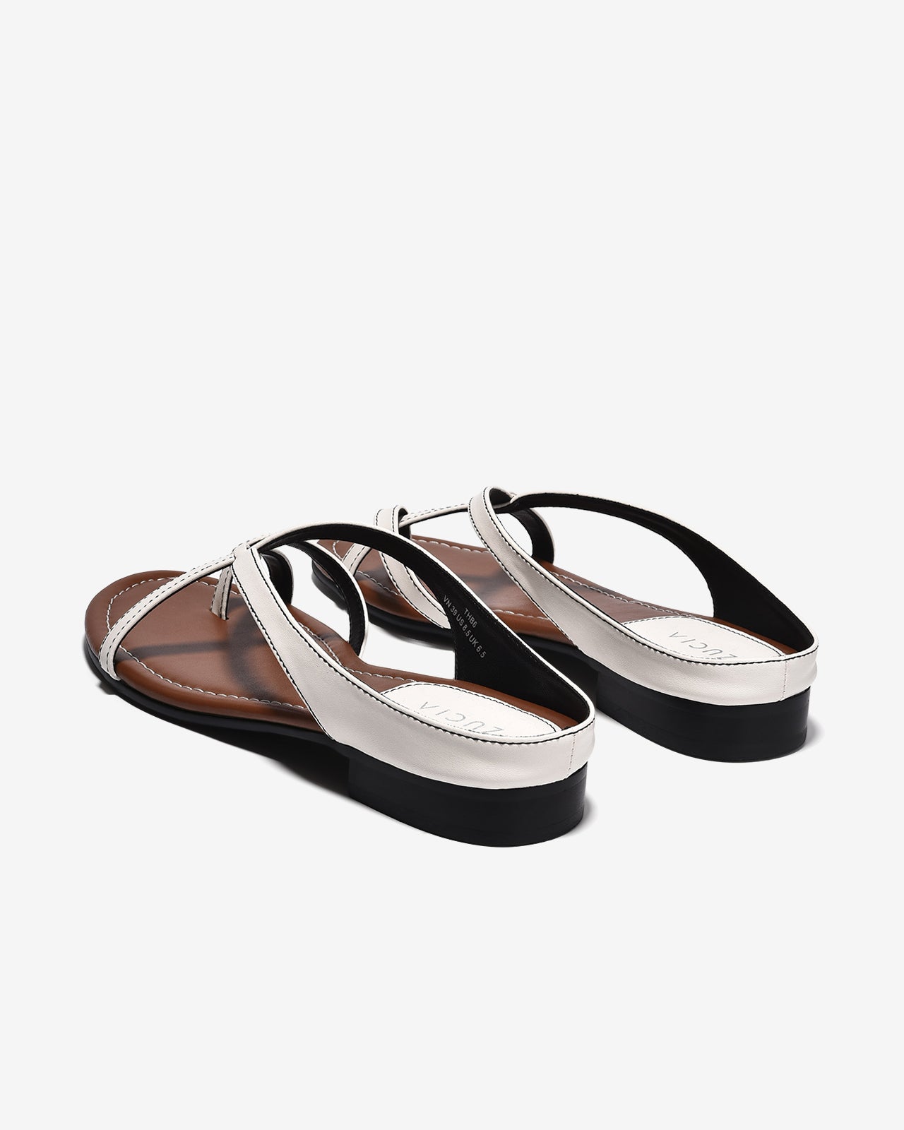 Dép Nữ Zucia Quai Đan Cách Điệu-DTHB6-Trắng Color1