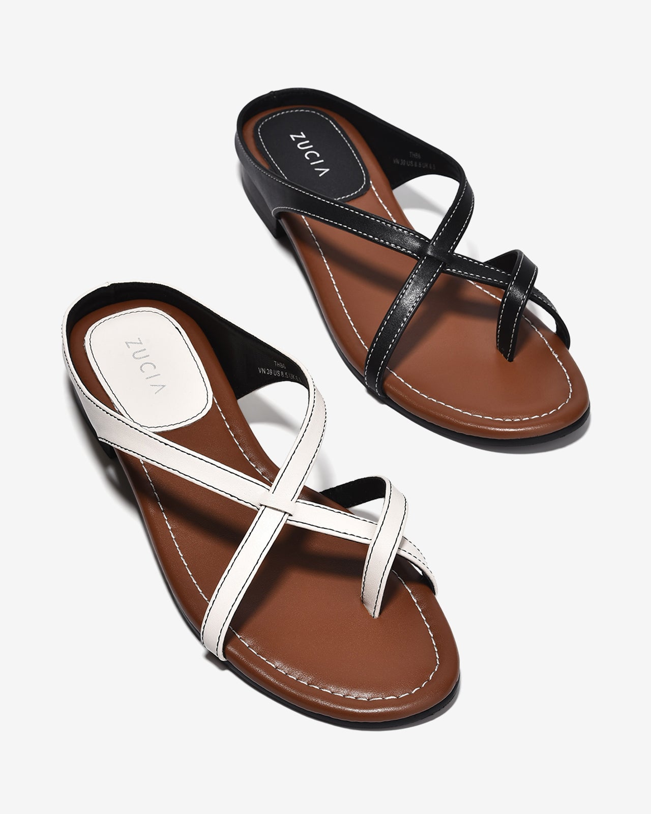 Dép Nữ Zucia Quai Đan Cách Điệu-DTHB6-Trắng Color1