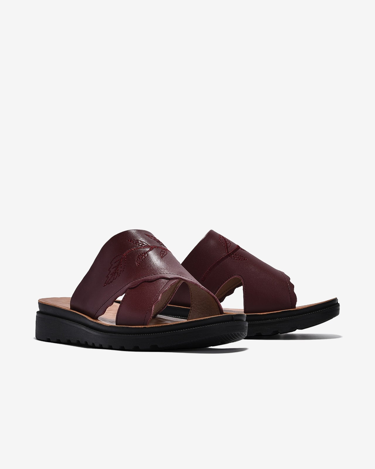 Dép Nữ Zuciani Quai Ngang Thêu Chỉ Nổi-DCF57Đỏ Color2