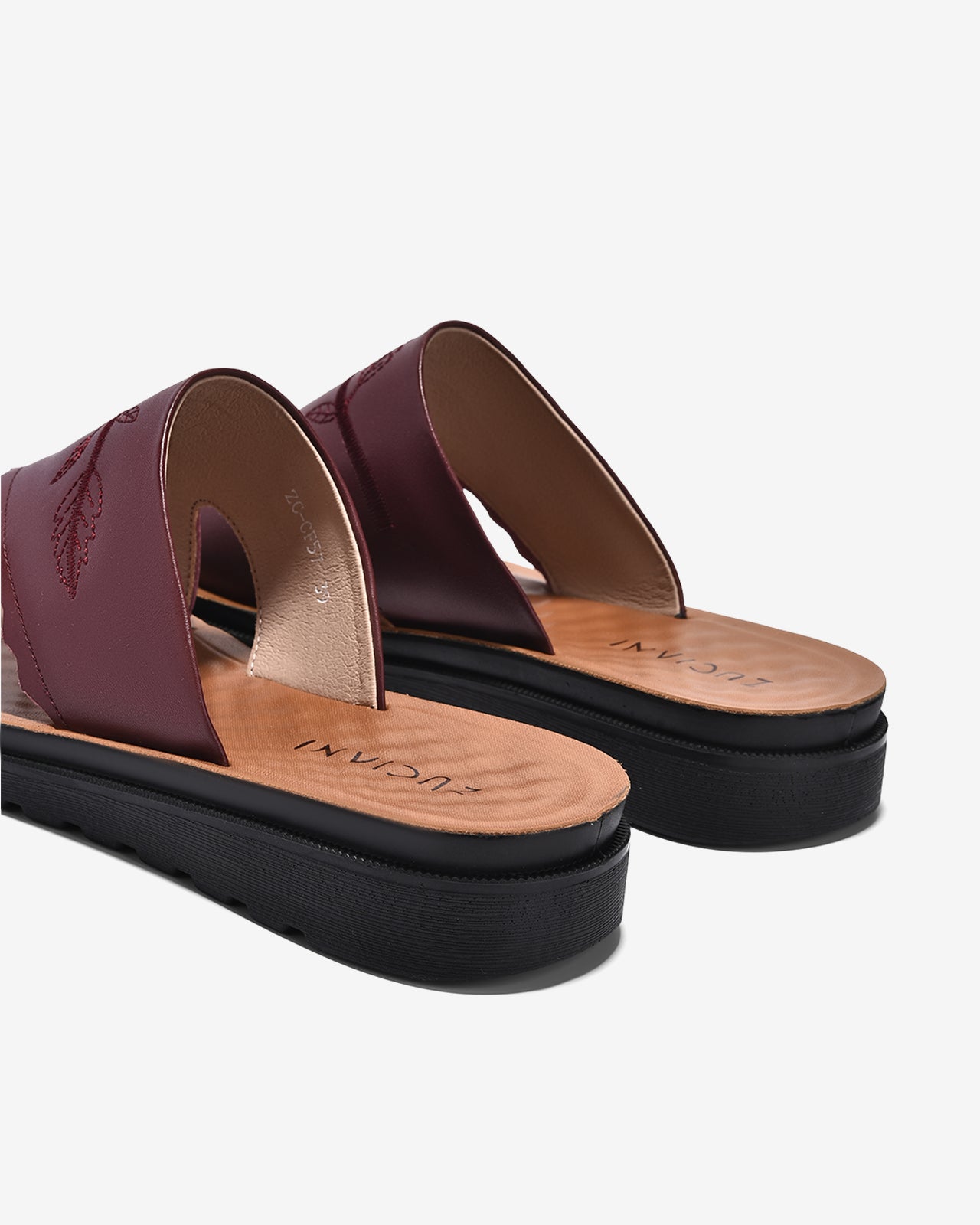 Dép Nữ Zuciani Quai Ngang Thêu Chỉ Nổi-DCF57Đỏ Color2