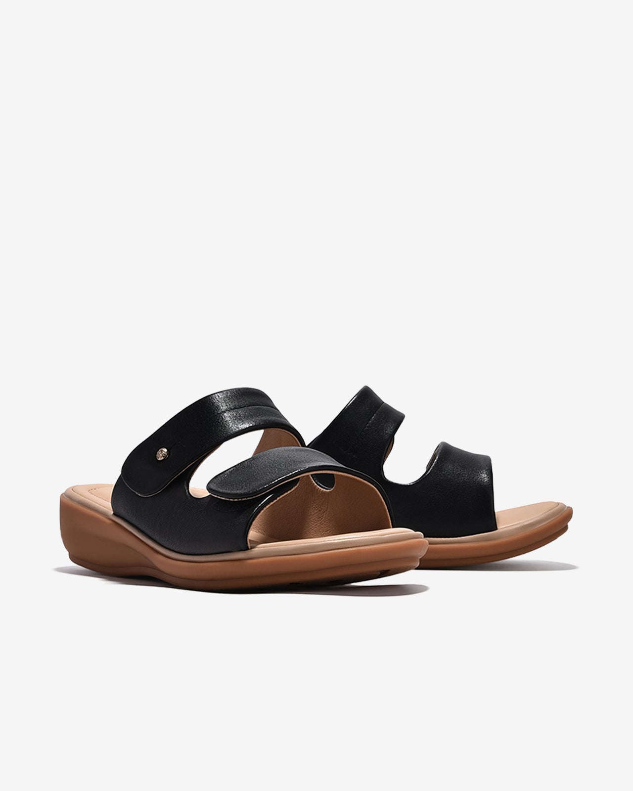 Dép Nữ Zuciani Quai Đôi Dán-DCF59-Đen Color2