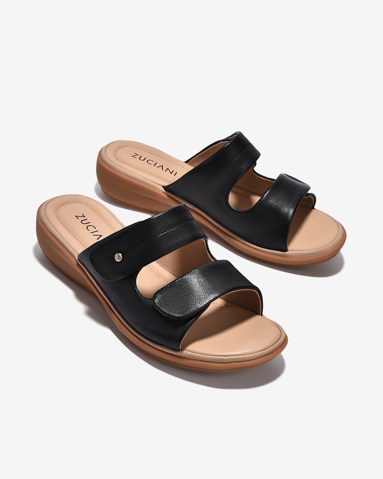 Dép Nữ Zuciani Quai Đôi Dán-DCF59Đen Color1