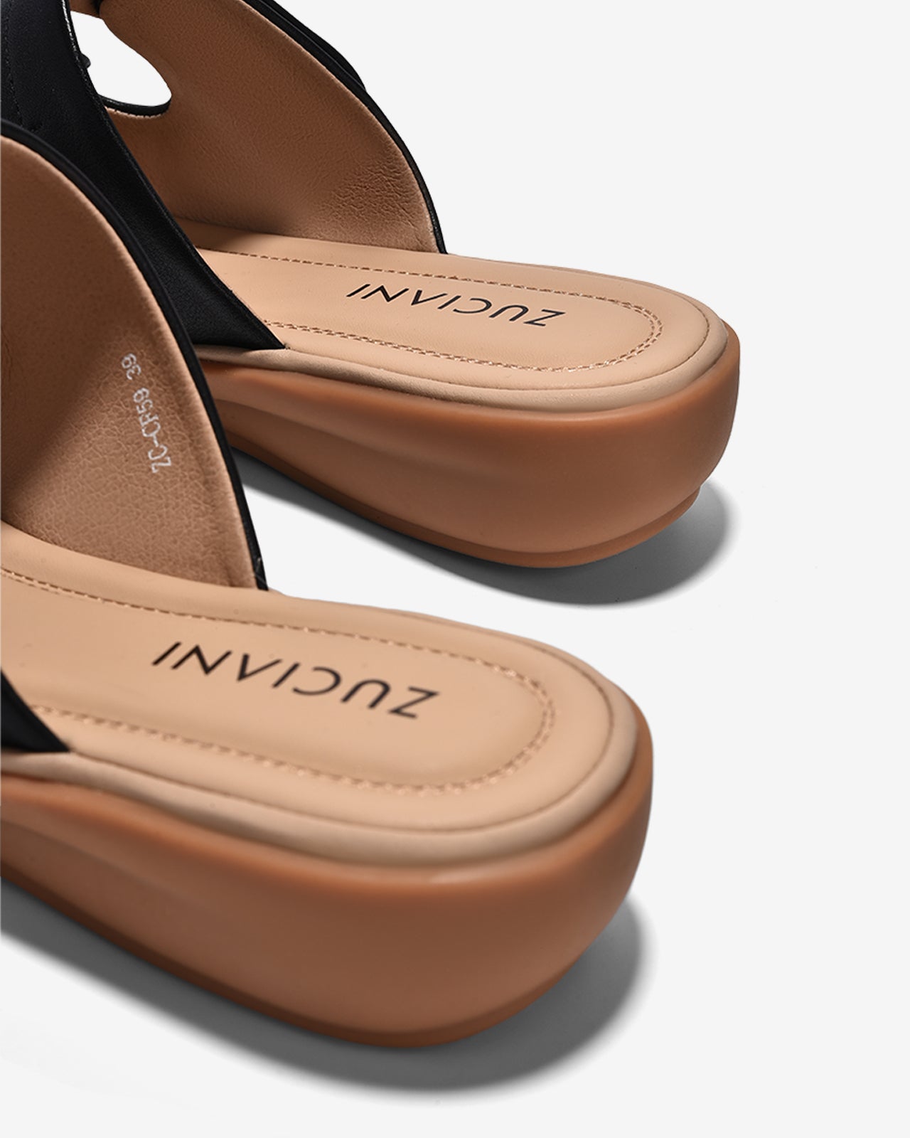 Dép Nữ Zuciani Quai Đôi Dán-DCF59-Đen Color2